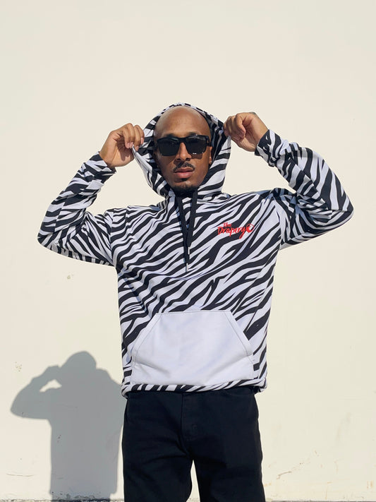 "Zebra" Hoodie (Black/White) The Drapery