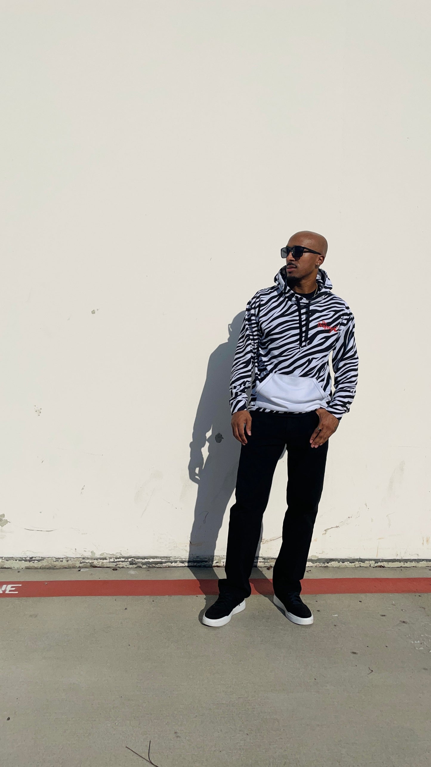 "Zebra" Hoodie (Black/White) The Drapery