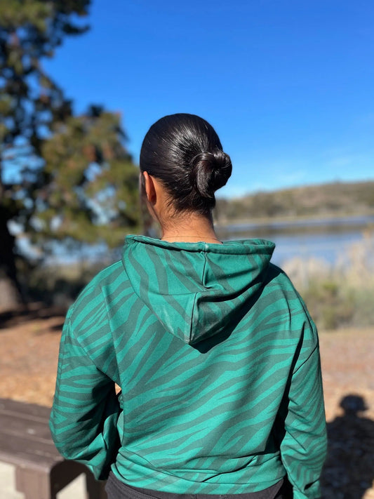 "Zebra" Hoodie (Green) The Drapery