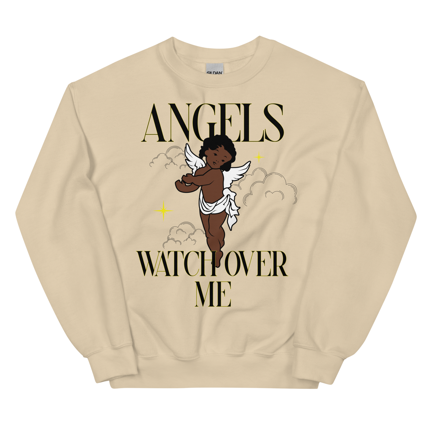 "Angels Watch Over Me" Sweatshirt (Sand) The Drapery