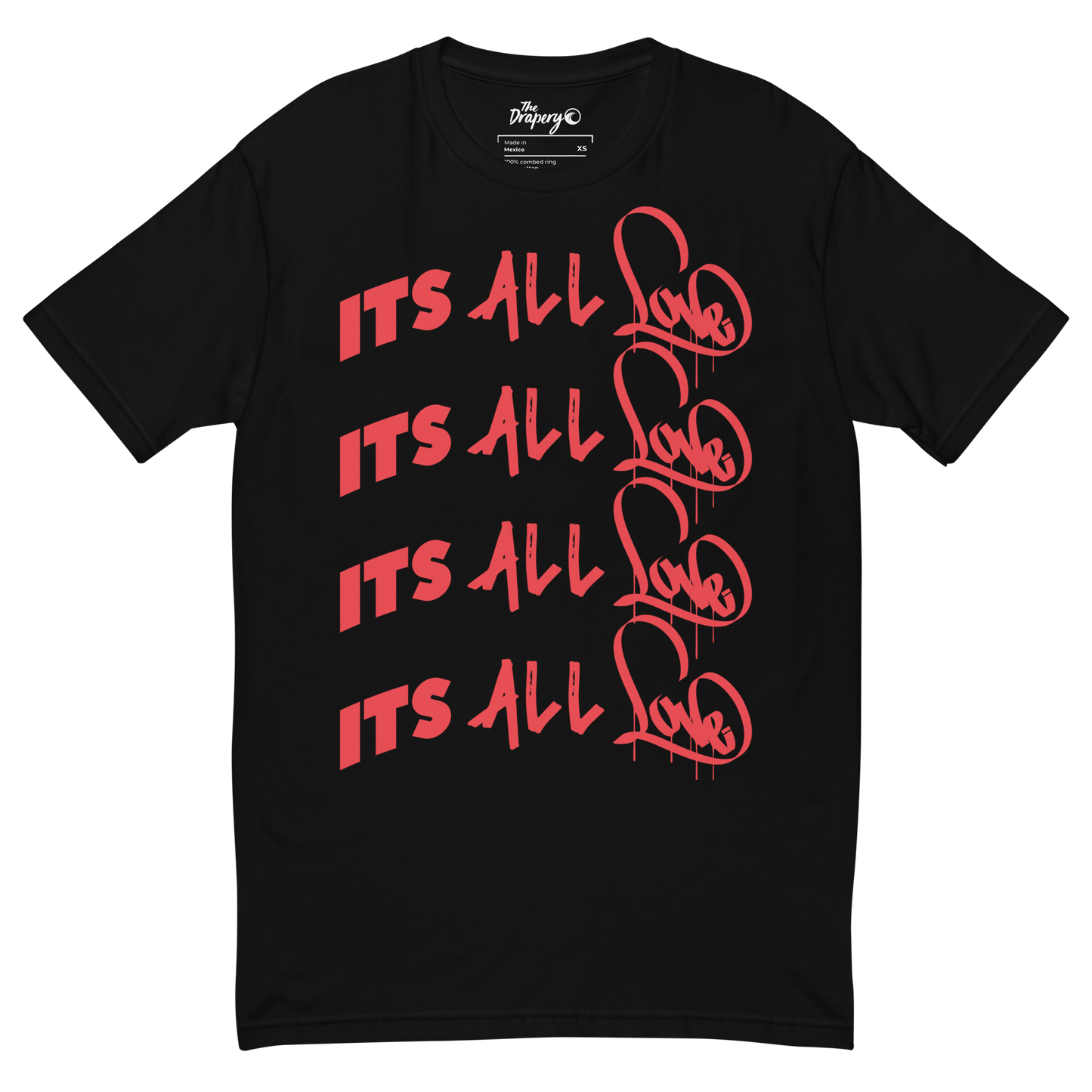 "Its All Love" Tee (Black/Red) The Drapery