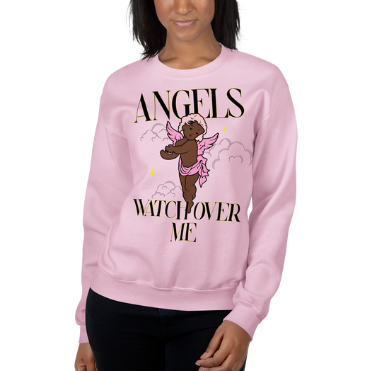Angels Watch Over Me" Sweatshirt (Pink) The Drapery