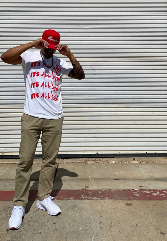 "Its All Love" Tee (White/Red) The Drapery