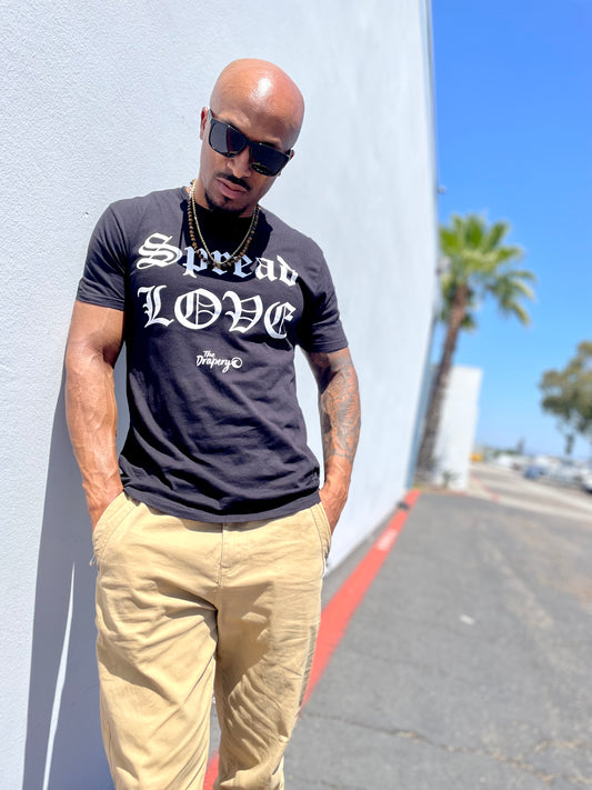 "Spread Love" Tee (Royal Blue, Black, Red) The Drapery