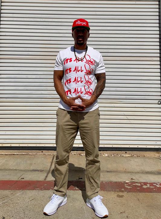 "Its All Love" Tee (White/Red) The Drapery