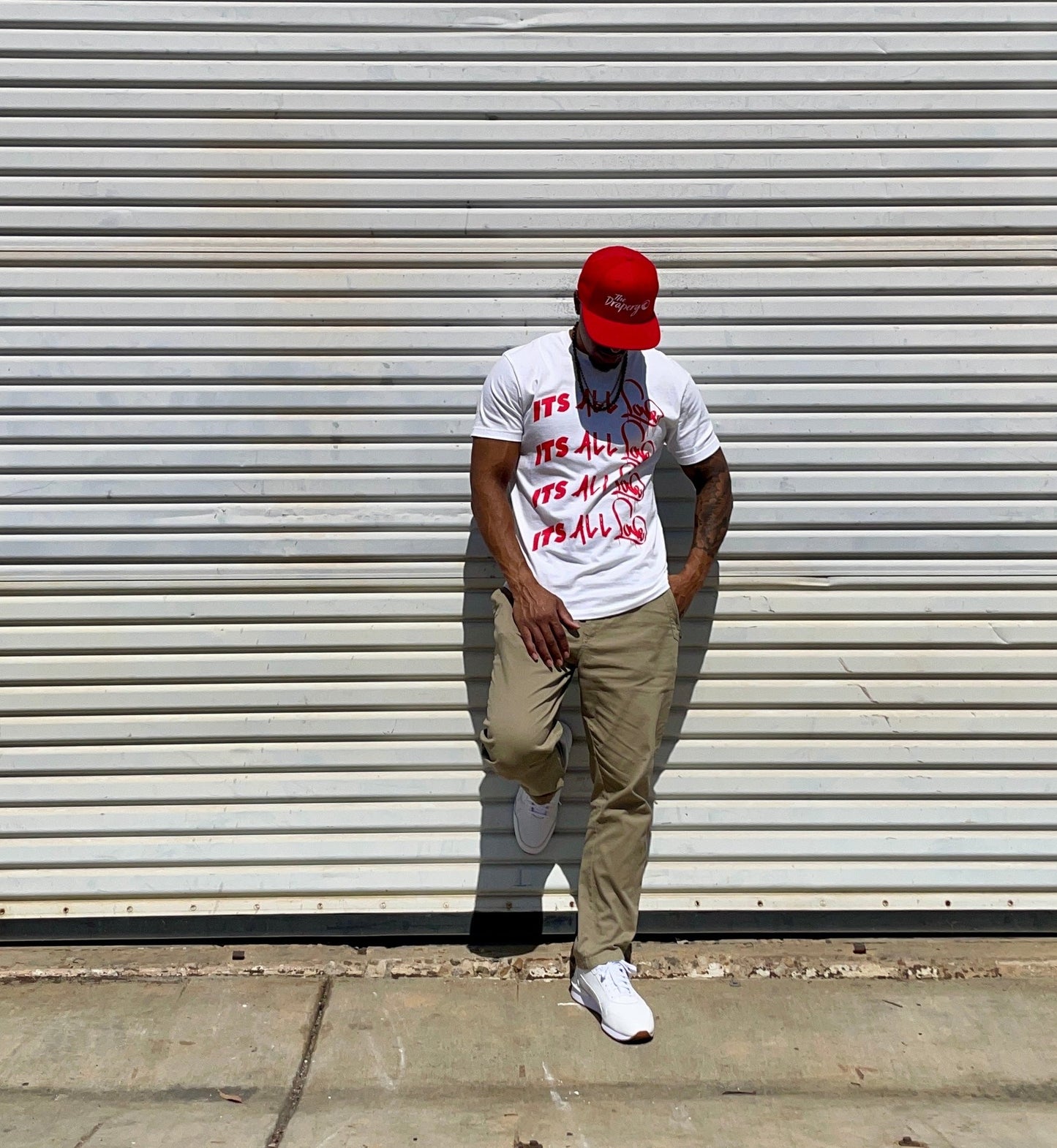 "Its All Love" Tee (White/Red) The Drapery