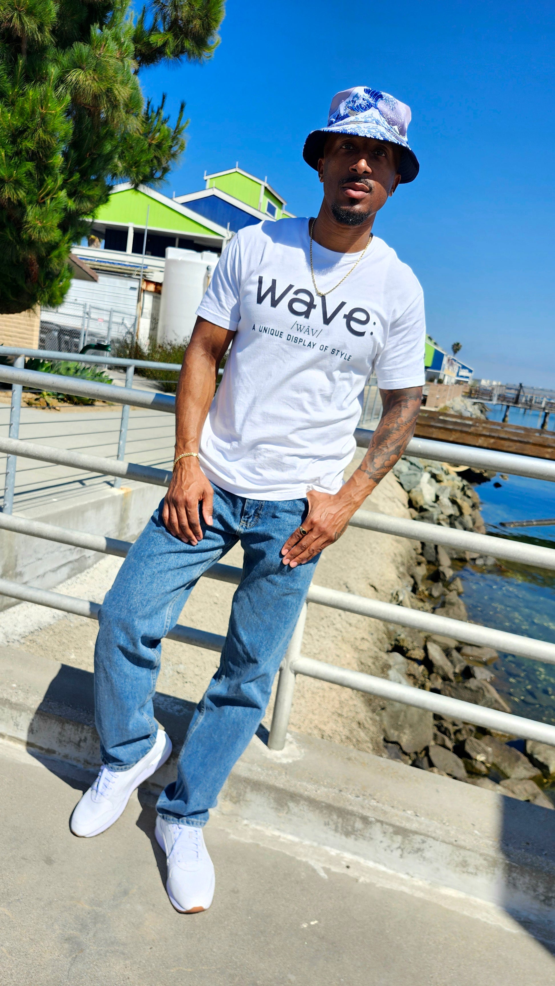 "Wave Defintion" Tee (White) The Drapery