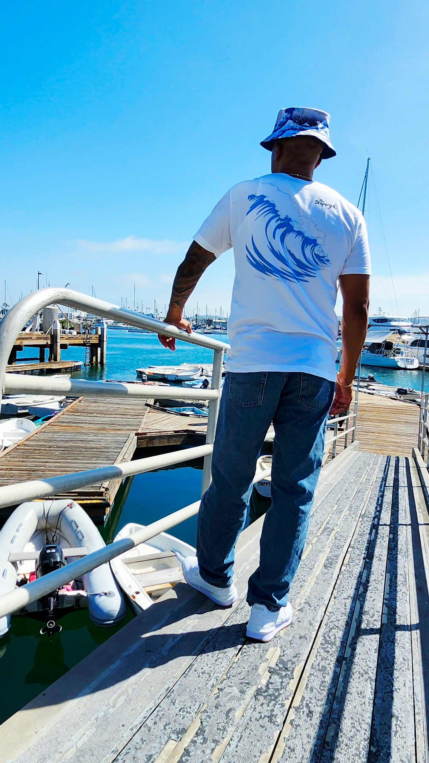 "Wave Defintion" Tee (White) The Drapery