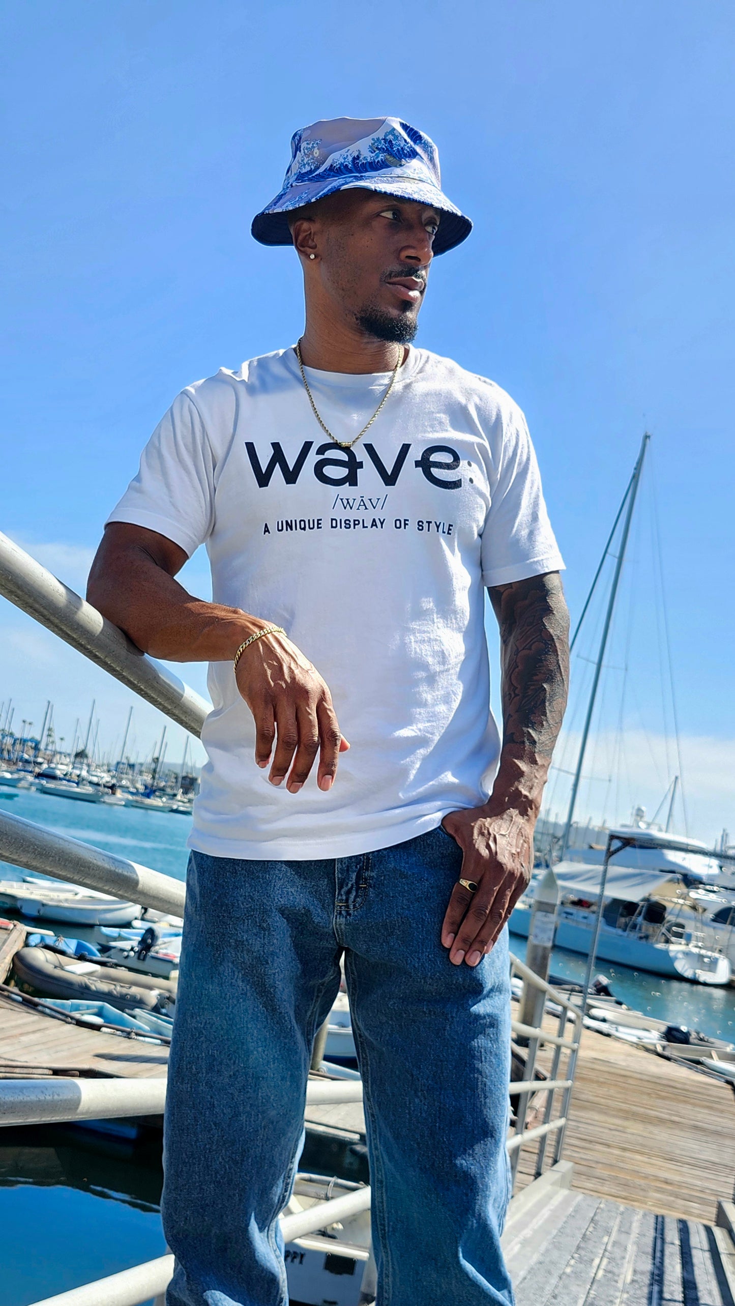 "Wave Defintion" Tee (White) The Drapery